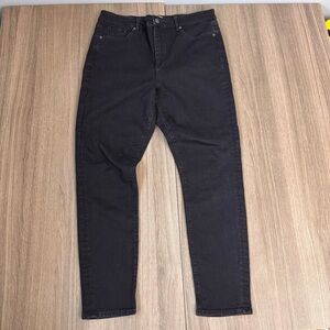 LOFT Women’s Black Skinny Jeans Size 32 High Rise Stretch Inseam 27.5”